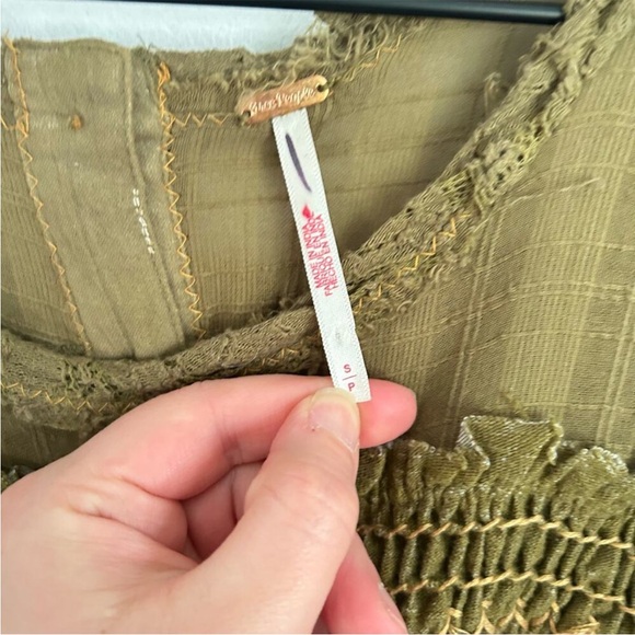 Free People Oversized Sea Breeze Tunic Top Green Size Small Flowy Bohemian - Picture 11 of 13